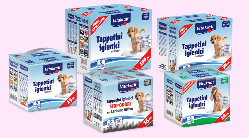 50 pz 60 l & Basics Tappetini igienici assorbenti per Animali Domestici Vitakraft 25036 Chips per roditori Misura Standard 